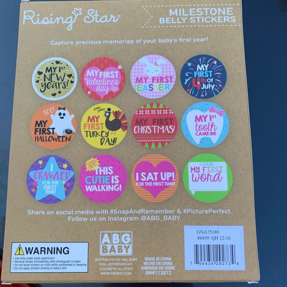 🟢 Rising Star Baby Girls Milestone Belly Stickers New NIP - Picture 2 of 6